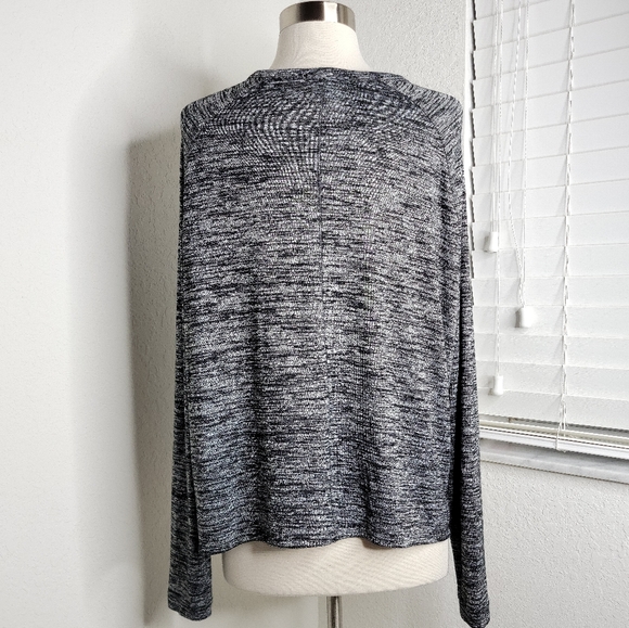 RAG & BONE Camden Heathered Charcoal Long Sleeve Top S. - Picture 5 of 6